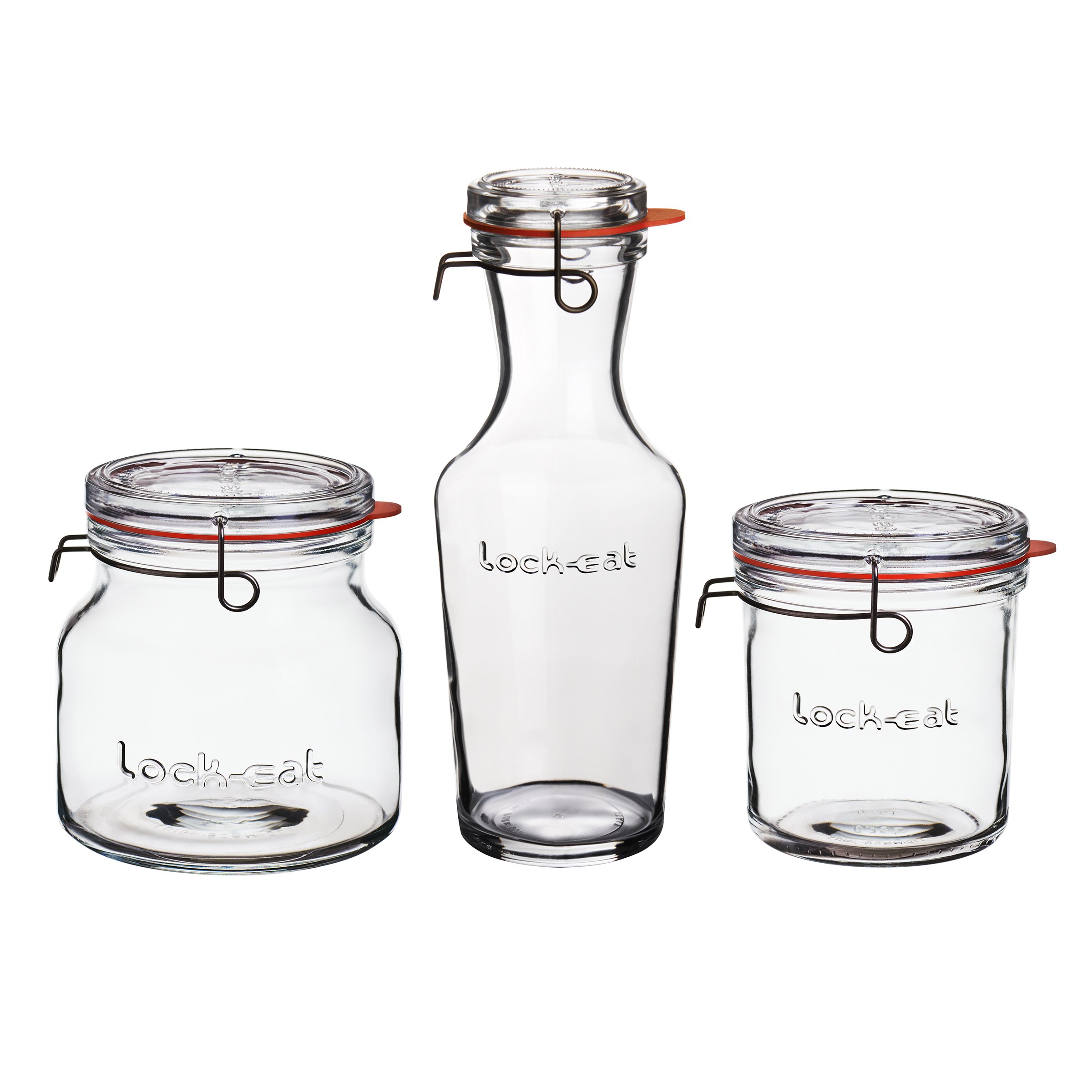 Amazon.com: Luigi Bormioli Lock-Eat 3pc Jar Set (Set of 3